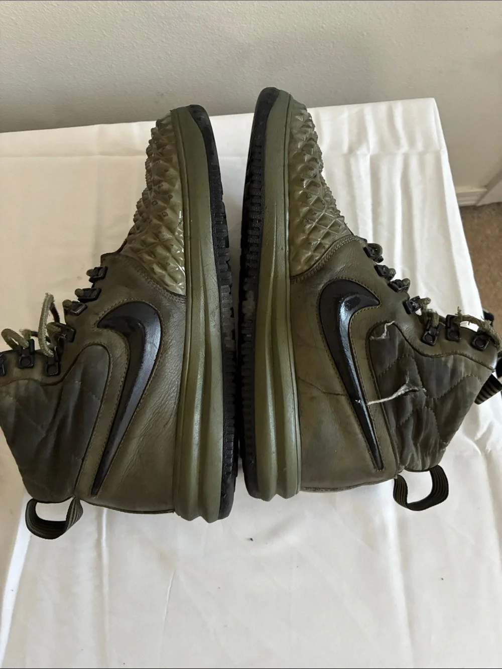 Nike Lunar Force 1 Duckboot ‘17 AF1 Medium Olive Winter Boots Men’s Size 12